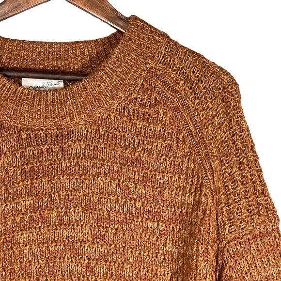 Universal Thread Sweater Women Size L Caramel Brown Thick Knit Short Length R73 - Picture 3 of 11